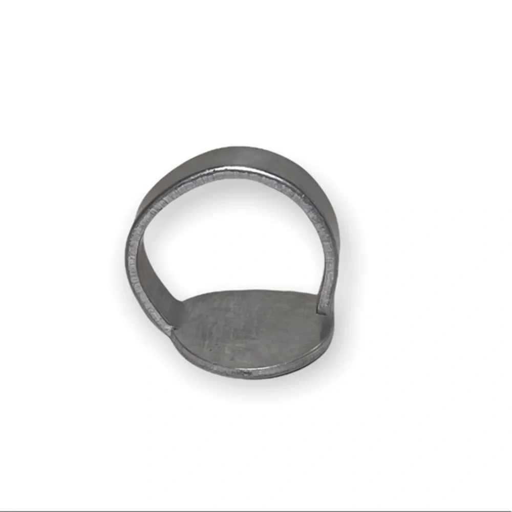 Handmade 9/10 stamped dandelion silver‎ adjustable hypoallergenic medallion ring